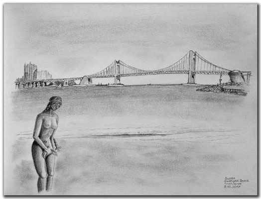 179.Skizze.Gwangalli Beach.Busan.Südkorea