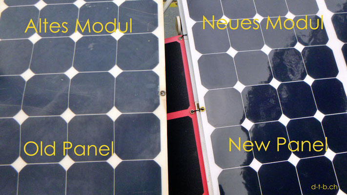 AU: Solatrike, Vergleich vom alten und neuem Solarmodul 