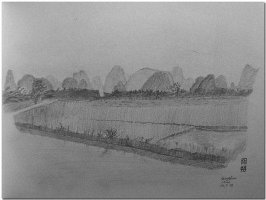 098.Skizze, Yangshuo /China