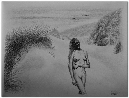 136.Skizze.Dünen,Amrum.Deutschland