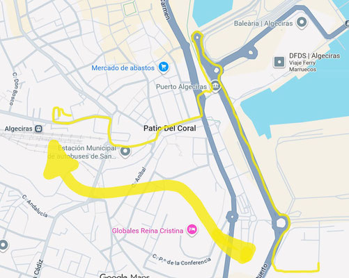 Map 139: Algeciras receiving the Solatrike