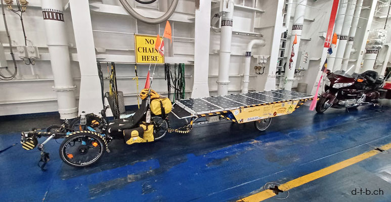 CA. Solatrike on the ferry from Newfoundland to Nova Scotia
