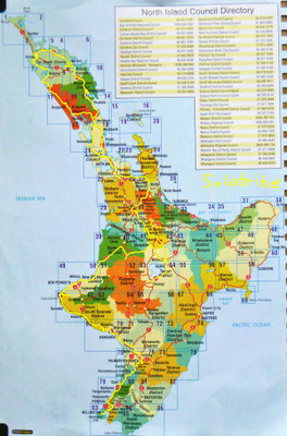 Karte: New Zealand, North Island