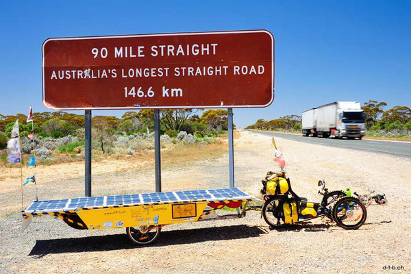 AU: Solatrike at 90 Mile Straight Road - Sign