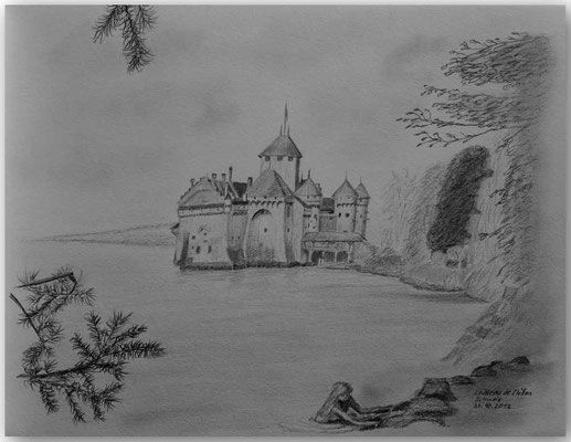 119.Skizze,Château de Chillon,CH