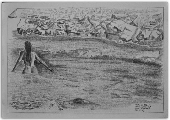 237.Skizze.Takaka River.Kahurangi N.P.New Zealand