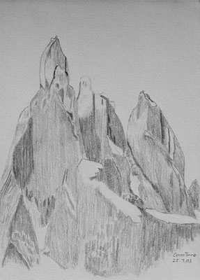 030.Skizze, Cerro Torre /Argentinien