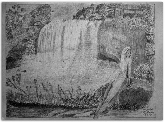 229.Skizze.Rainbow Falls.Kerikeri.New Zealand
