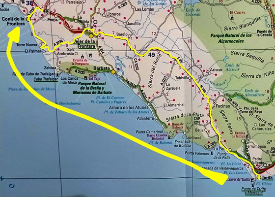 Map 178b: Tarifa to Conil de la Frontera