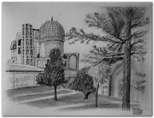 162.Skizze.Samarkand.Bibixonim Masjidi.Uzbekistan