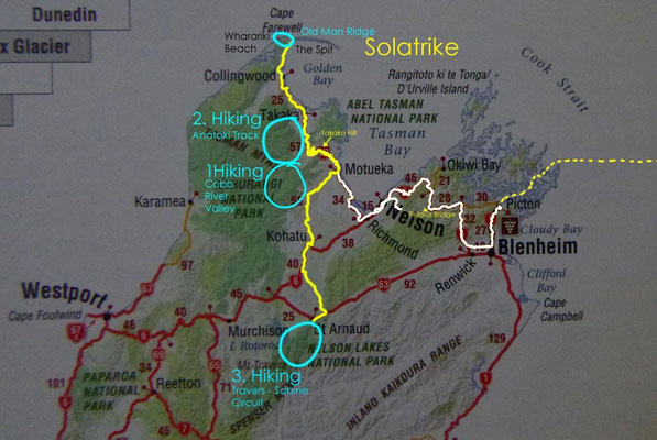Karte: Nordteil der Südinsel von Neuseeland 2
