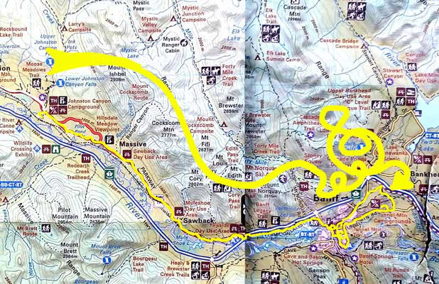 Map 34: Johnston Canyon Camp - Banff
