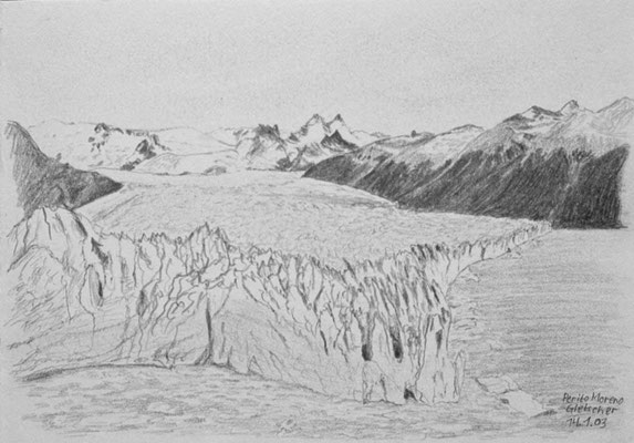 027.Skizze, Perito Moreno Gletscher /Argentinien