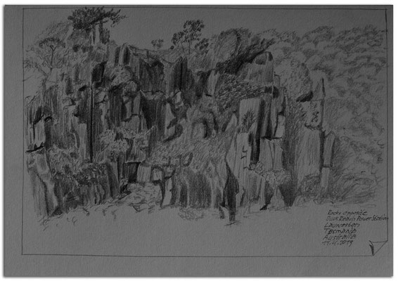 218.Skizze.Rocks opposite Duck Reach Station.Launceston.Tasmania.Australia