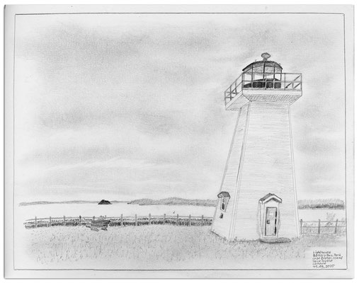 285.Skizze.Lighthouse Battery P.P.Cape Breton Island. Nova Scotia.Canada
