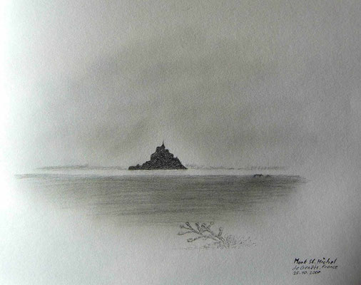 081.Skizze, Mont St.Michel de Genêtes /France