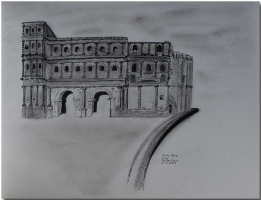 110.Skizze, Porta Nigra, Trier /Deutschland