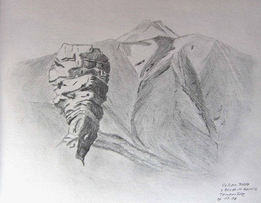 068.Skizze, Volcan Teide y Rocas de Garcia, Tenerife /Spanien
