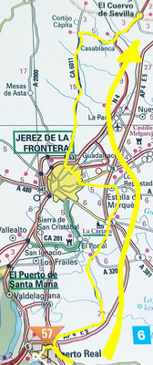 Map 180b: Puerto Real to El Cuerva de Sevilla