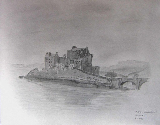 065.Skizze, Eilean Donan Castle /Schottland