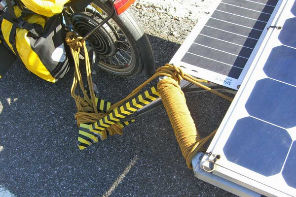 TR: Solatrike in Gökova, Kupplung notdürftig gesichert