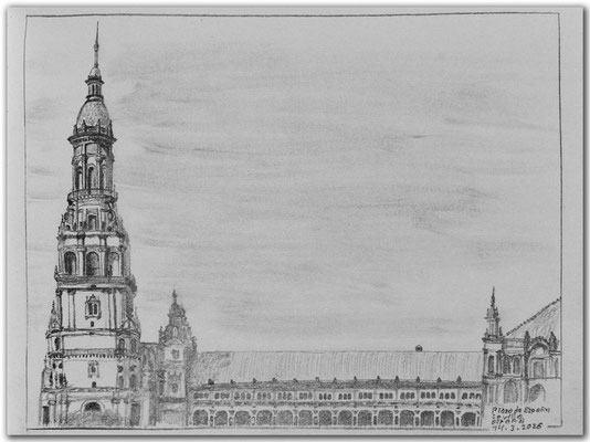296.Skizze.Plaza de España.Sevilla.España