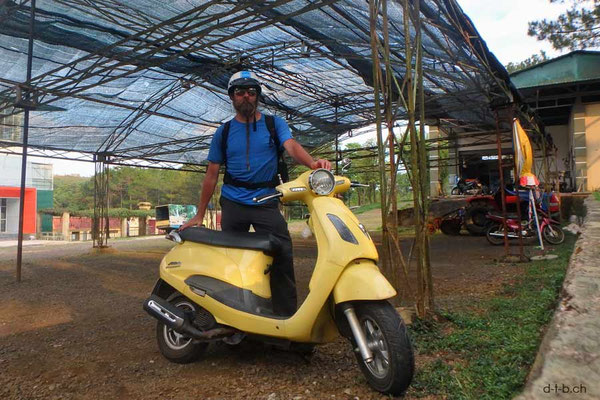 Vietnam.Dambri Waterfall.Scooter