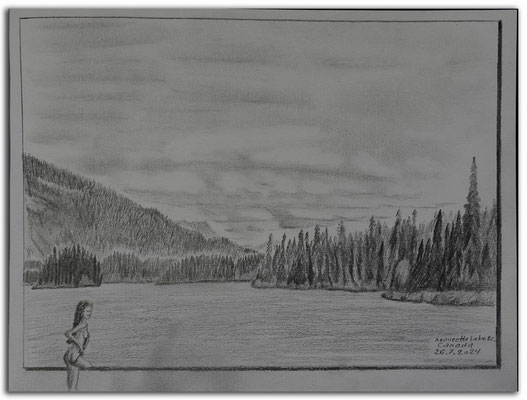 265.Skizze Azouzetta Lake.B.C.Canada