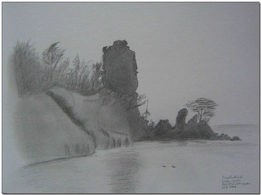 088.Skizze, Jungfruklint, Lickershamn, Gotland /Schweden