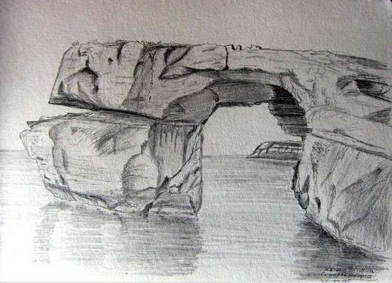 062.Skizze, Azure Window,Gozo /Malta