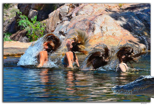 AU0048a.Kakadu N.P.Gunlom Waterfall.Hair