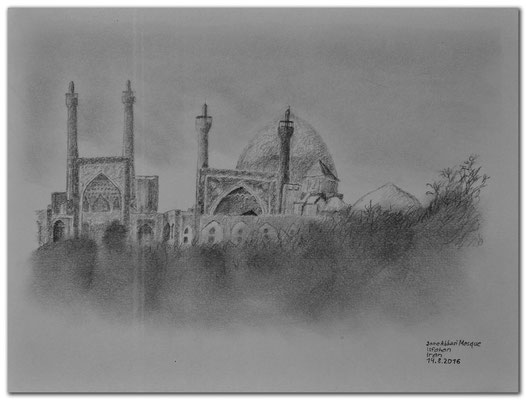 159.Skizze.Isfahan.Jame Abbas Mosque.Iran