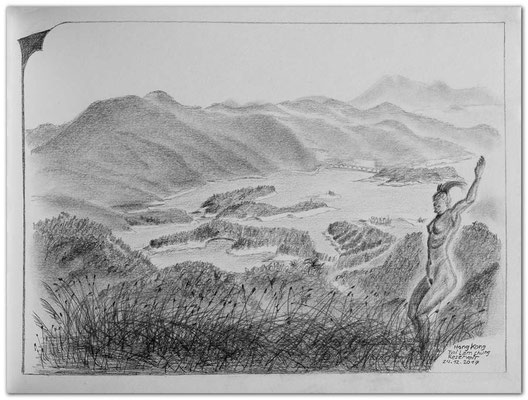182.Skizze.Tai Lau Chung Reservoir.Hong Kong