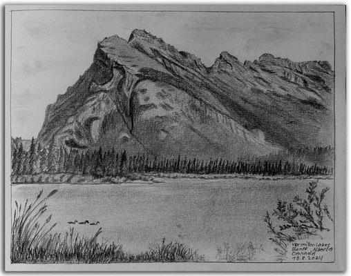 272.Skizze.Mt.Rundle at Vermilion Lake.Alberta.Canada