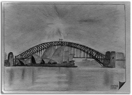 225.Skizze.Opera House & Harbour Bridge.Sydney.NSW.Australia
