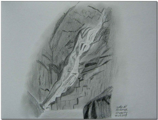 091.Skizze, Salto del Penitente /Uruuguay