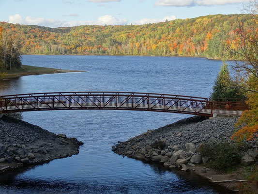 Tolle Abendstimmung dank der Fall Colors im Arrowhead Provincial Park.