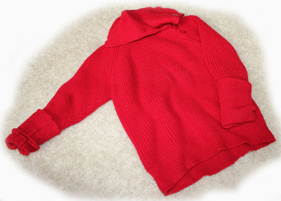 Outdoorpullover aus Wolle mit Microfaser mit Daumenloch und hohem Kragen mit Knopfleiste, in allen Größen möglich, abgebildet in Gr. 92 -104 > 80 €