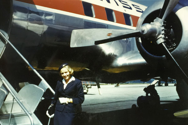 Hedy Sigg bei der Swissair