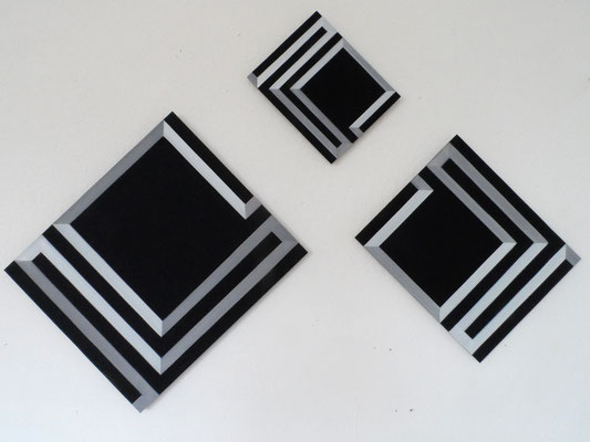 untiled.3different squares 30x38 & 30x28 & 20x30cm 2015 acryl auf mdf 