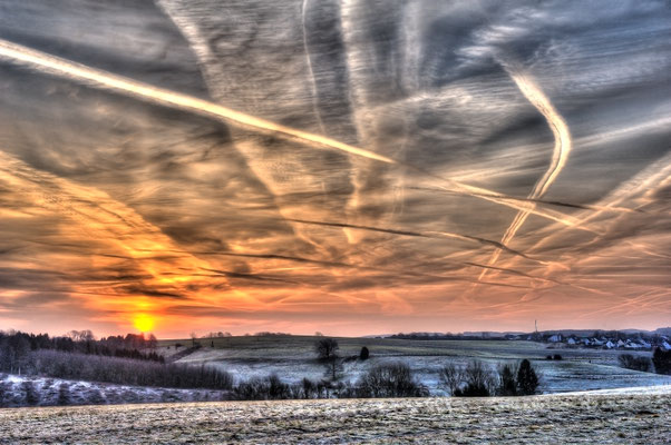 HDR extrem: Wipperfürth Sonnenaufgang im Winter