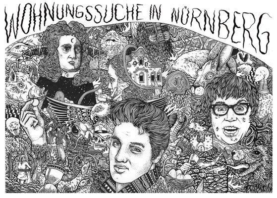 Bildergeschichte / Comic für die Nürnberger Nachrichten aus dem Kurs Illustration, geleitet von Katharina Gschwendtner an der TH Nürnberg