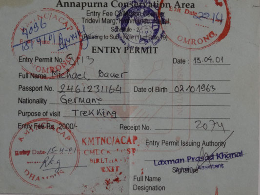 2001: Annapurna-Trekking