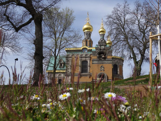 Die russisch orthodoxe Kirche auf der Mathildenhöhe.