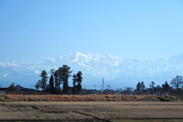 毛勝三山は剱岳より目立っている。