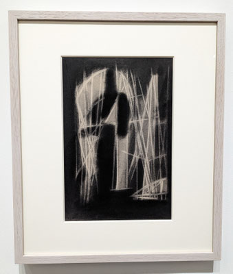 Nicolas de Staël : Composition, Paris, 1944, fusain gommé sur papier, 31 x 23 cm, Paris-Lisbonne, galerie Jeanne Bucher Jaeger