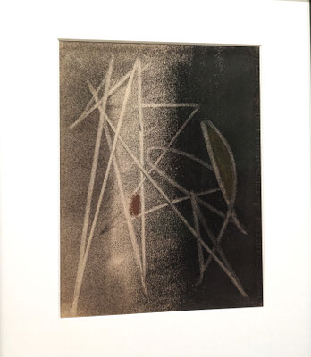 Nicolas de Staël : Composition, Paris, 1944, fusain gommé et pastel sur papier, 38 x 24,5 cm. Collection de Bueil & React-Madoux