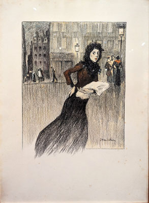 Steinlen (1859-1923) : La Faille du faubourg, non daté, pastel sur papier, Genève, Association des Amis du Petit Palais
