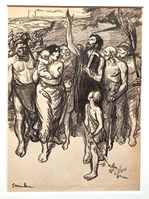 Steinlen (1859-1923) : L'Idée en marche, 1889, collection Le Vieux Montmartre, Paris, musée de Montmartre