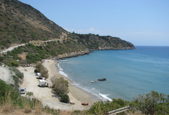 Limanaki Strand ganz am Ende der Straße von Vassilitsi entlang der Küste
